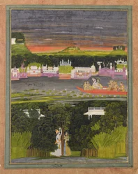 Radha og Krishna i kjærlighetsbåten
